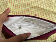 Mustard maharani purse with front view embroidered motif design